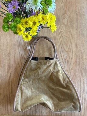 ASOS Design Tab Suede Tote Bag Minimal Chic Shoulder Bag Neutral Purse